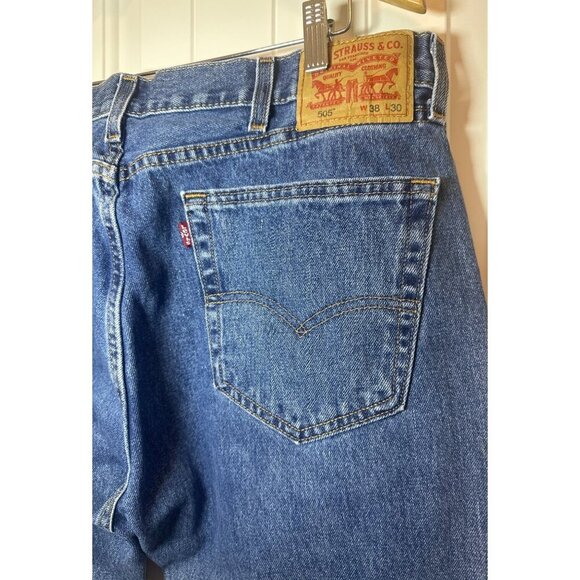 Levis Vintage 505 Regular Fit Mens Jeans W38 L30 Medium Wash Denim Classic Style - Picture 5 of 6